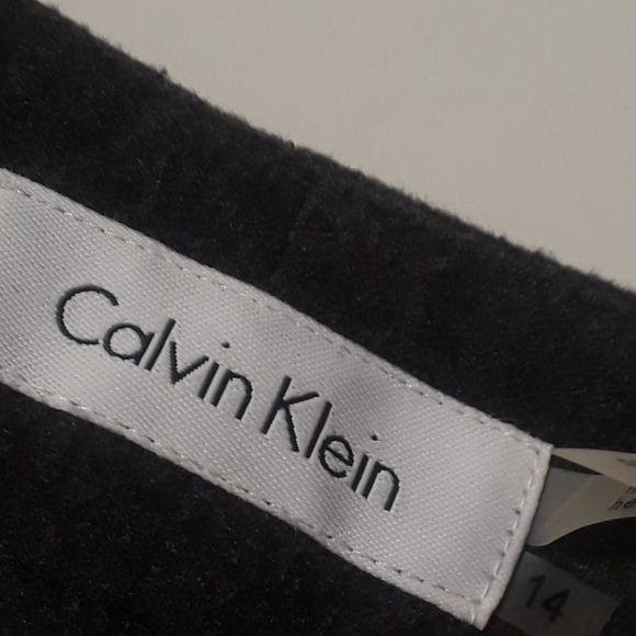 CALVIN KLEIN Gray Classic Fit Straight Leg Luxe Trouser Pants 14 NWT - Picture 3 of 7